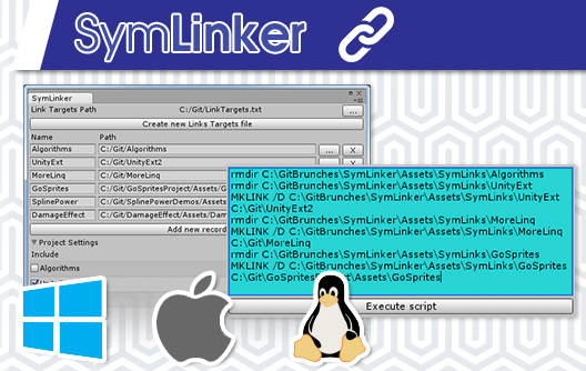 Multiplatform symbolic links manager